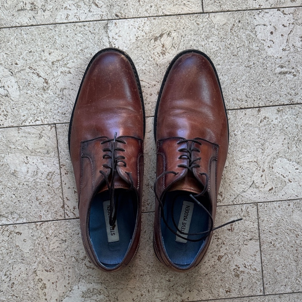 Steve Madden Men's Tan Leather Oxfords